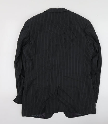 Butlera and Webb Mens Grey Striped Polyester Jacket Suit Jacket Size 38