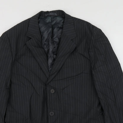Butlera and Webb Mens Grey Striped Polyester Jacket Suit Jacket Size 38