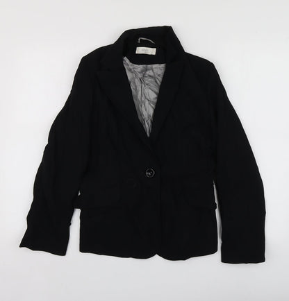 Wallis  Womens Black  Polyester Jacket Suit Jacket Size 10