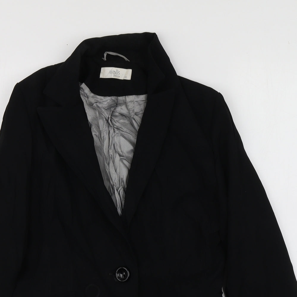 Wallis  Womens Black  Polyester Jacket Suit Jacket Size 10