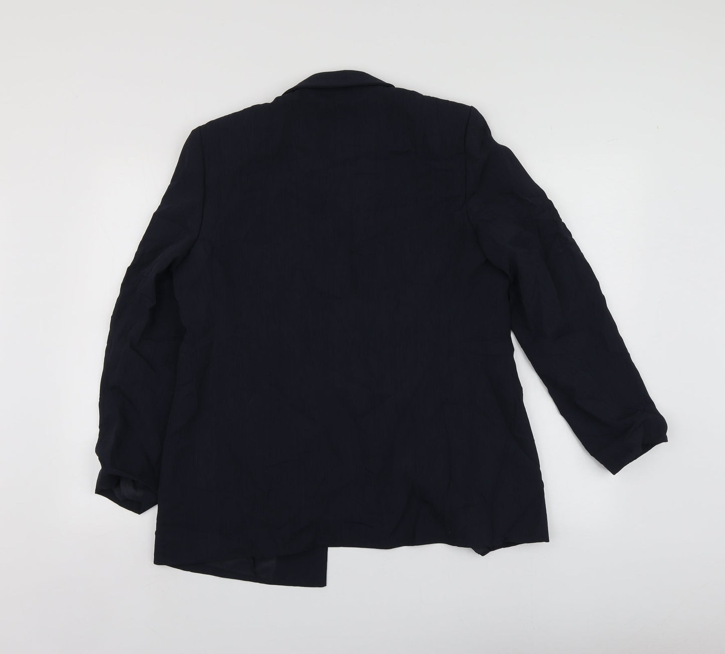 M&S Womens Blue  Polyester Jacket Suit Jacket Size L