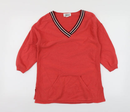 Womens UK Size 14 Afibel Orange Pullover Jumper