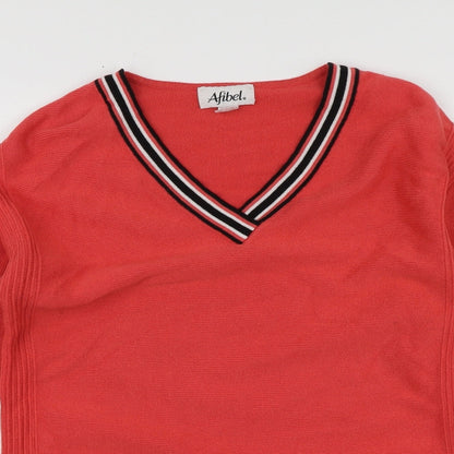 Womens UK Size 14 Afibel Orange Pullover Jumper