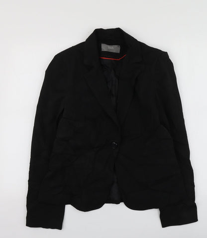 South Womens Black  Polyester Jacket Suit Jacket Size 14
