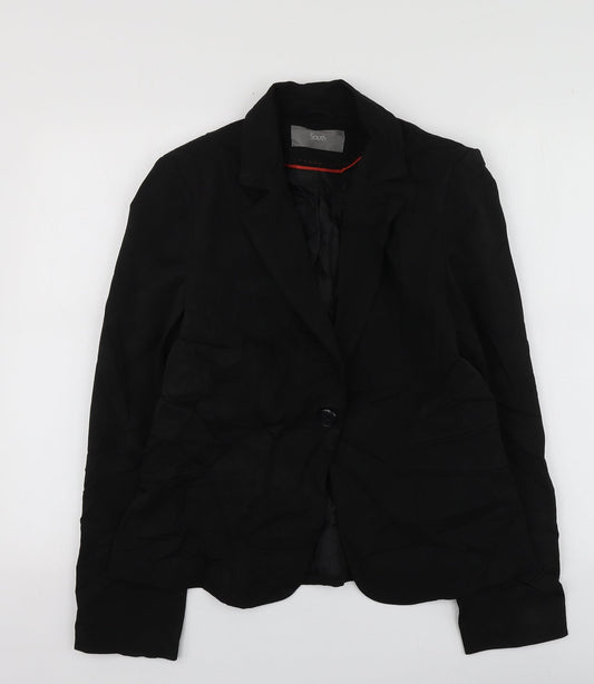 South Womens Black  Polyester Jacket Suit Jacket Size 14