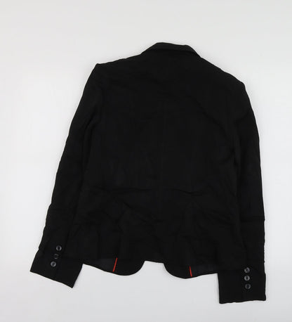 South Womens Black  Polyester Jacket Suit Jacket Size 14