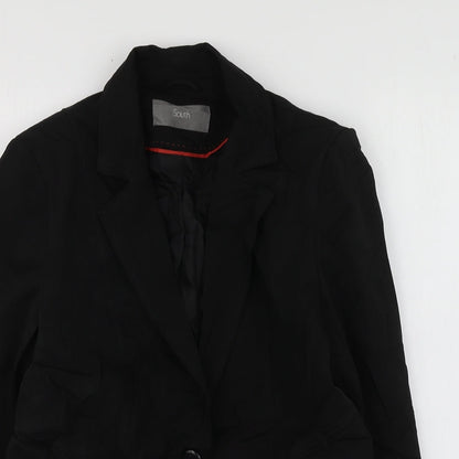 South Womens Black  Polyester Jacket Suit Jacket Size 14