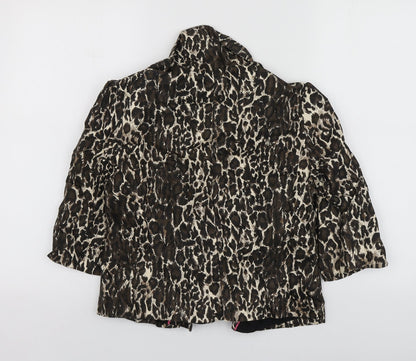 Atmosphere Womens Brown Animal Print Cotton Jacket Suit Jacket Size 10