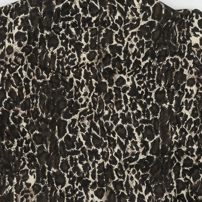Atmosphere Womens Brown Animal Print Cotton Jacket Suit Jacket Size 10
