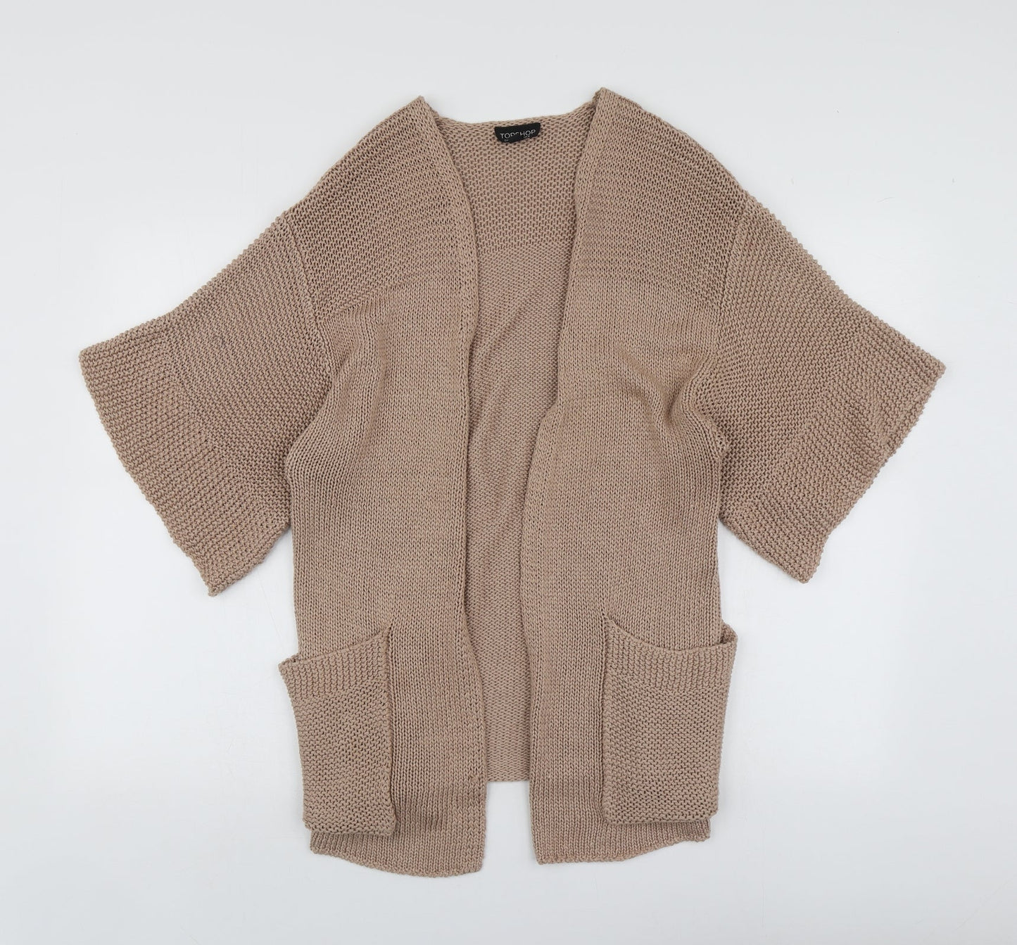 Womens UK Size 8 Topshop Beige Cardigan Jumper