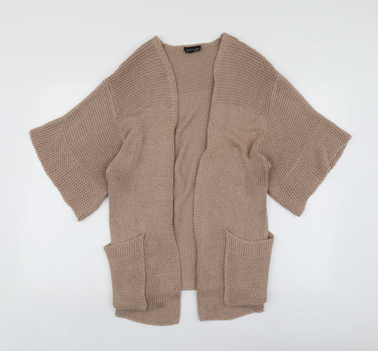 Womens UK Size 8 Topshop Beige Cardigan Jumper