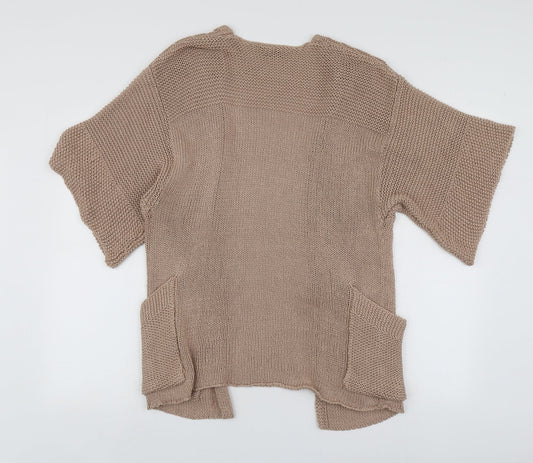 Womens UK Size 8 Topshop Beige Cardigan Jumper