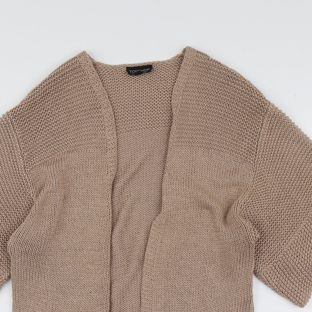 Womens UK Size 8 Topshop Beige Cardigan Jumper