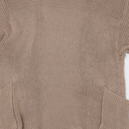 Womens UK Size 8 Topshop Beige Cardigan Jumper