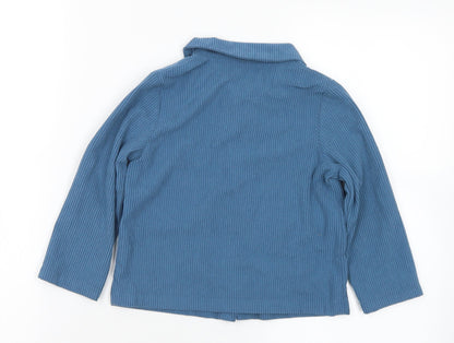 SheIn Boys Blue  Polyester Jersey Button-Up Size 4 Years Collared Button
