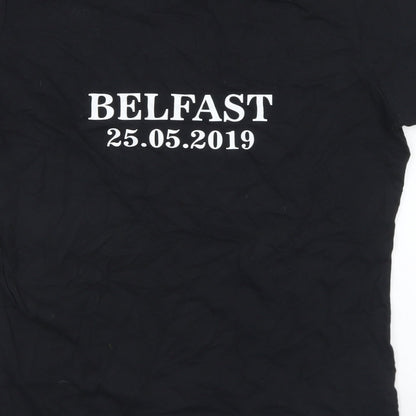 Gildan Womens Black  Cotton Basic T-Shirt Size L Crew Neck - Westlife