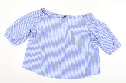 Womens UK Size 10 New Look Blue Basic T-Shirt