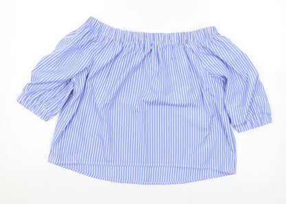 Womens UK Size 10 New Look Blue Basic T-Shirt