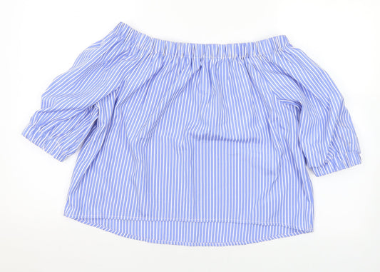 Womens UK Size 10 New Look Blue Basic T-Shirt