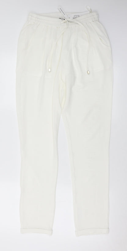 Womens UK Size 8 Glamorous Regular Fit Harem White Trousers