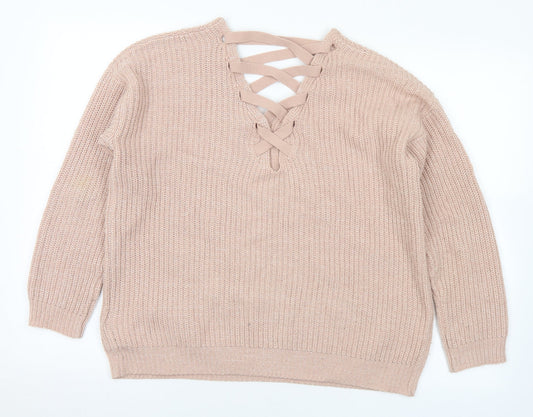 Womens UK Size S Peacocks Pink Pullover Jumper