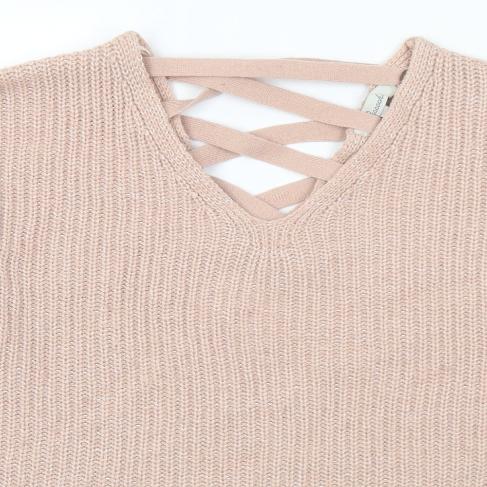 Womens UK Size S Peacocks Pink Pullover Jumper