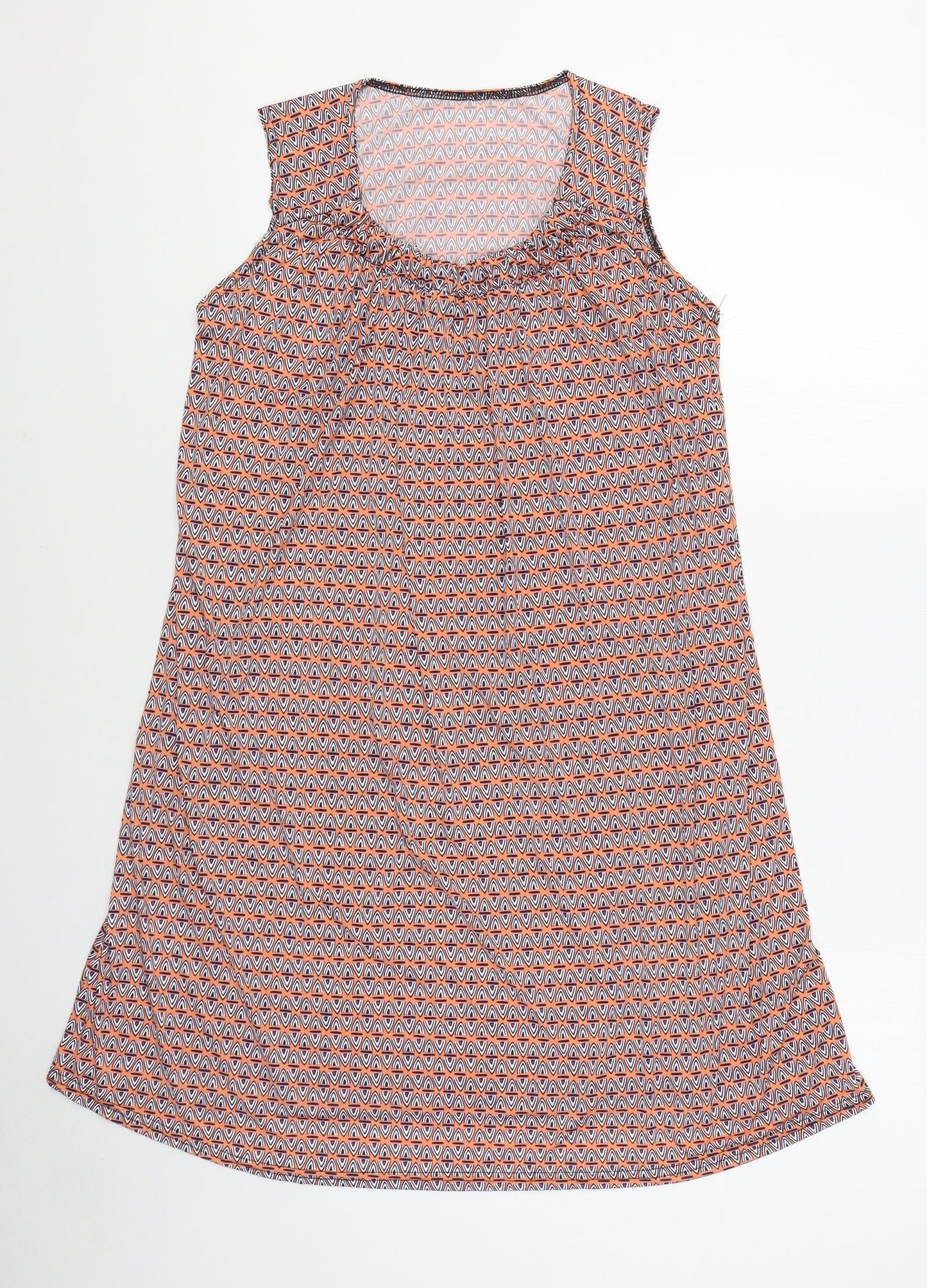 Womens UK Size M Preworn Orange Tunic Tank