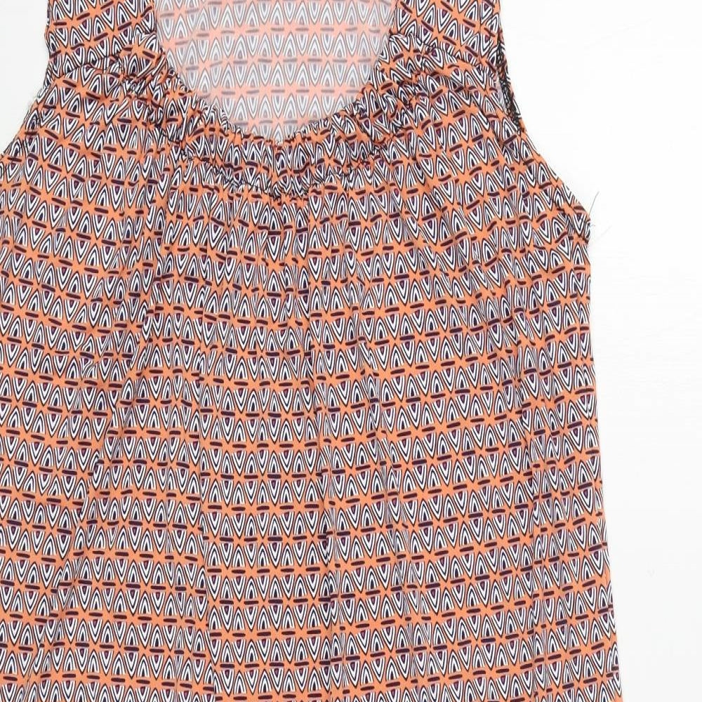 Womens UK Size M Preworn Orange Tunic Tank