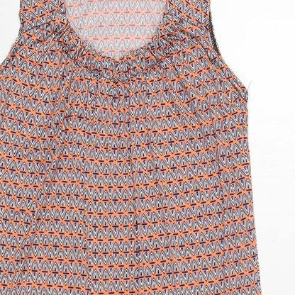 Womens UK Size M Preworn Orange Tunic Tank