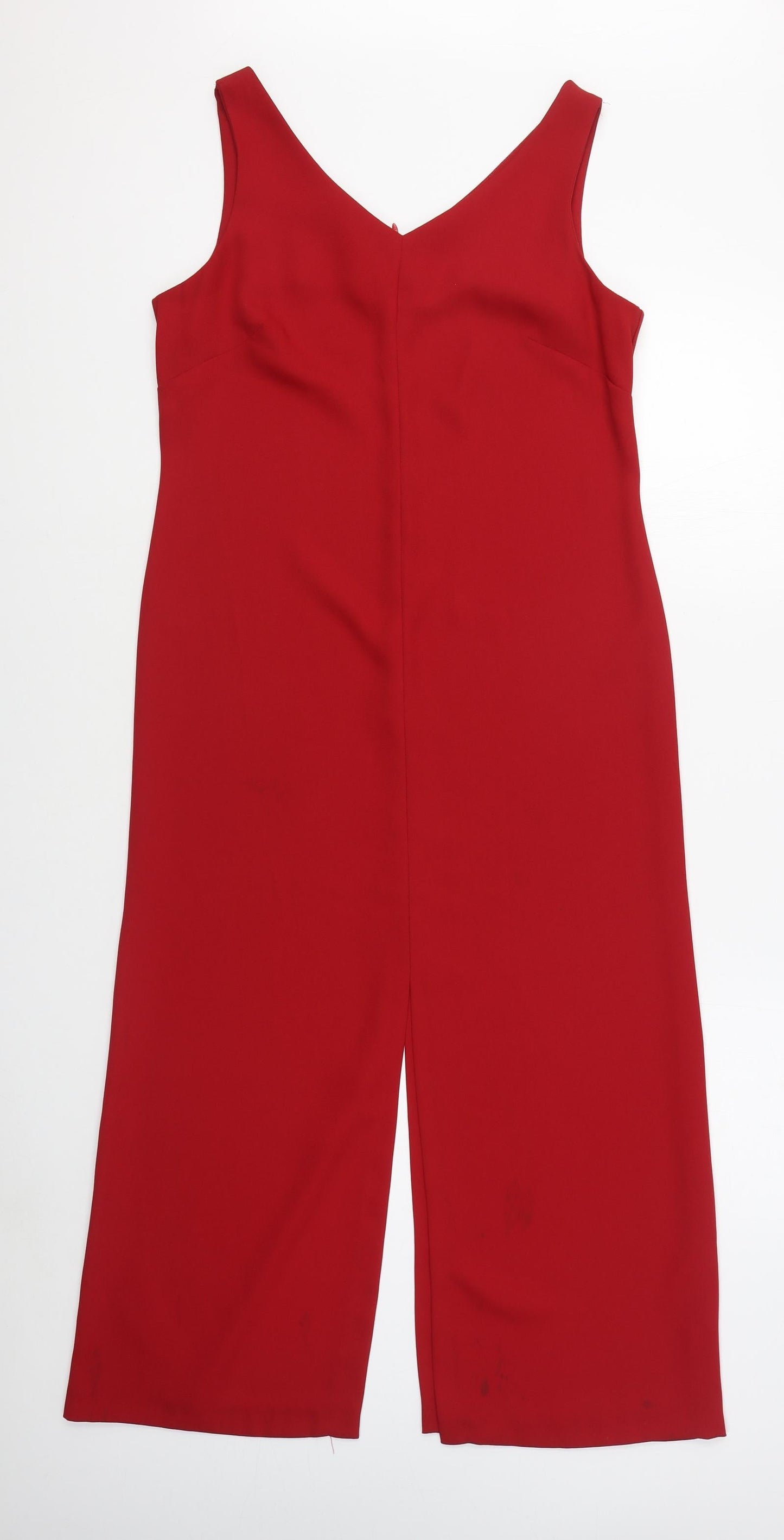 BHS Womens Red  Polyester Sheath  Size 12  V-Neck Zip