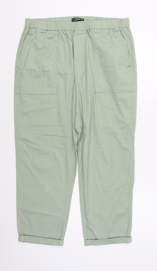 Womens UK Size L Dunnes Stores Regular Fit Cargo Green Trousers