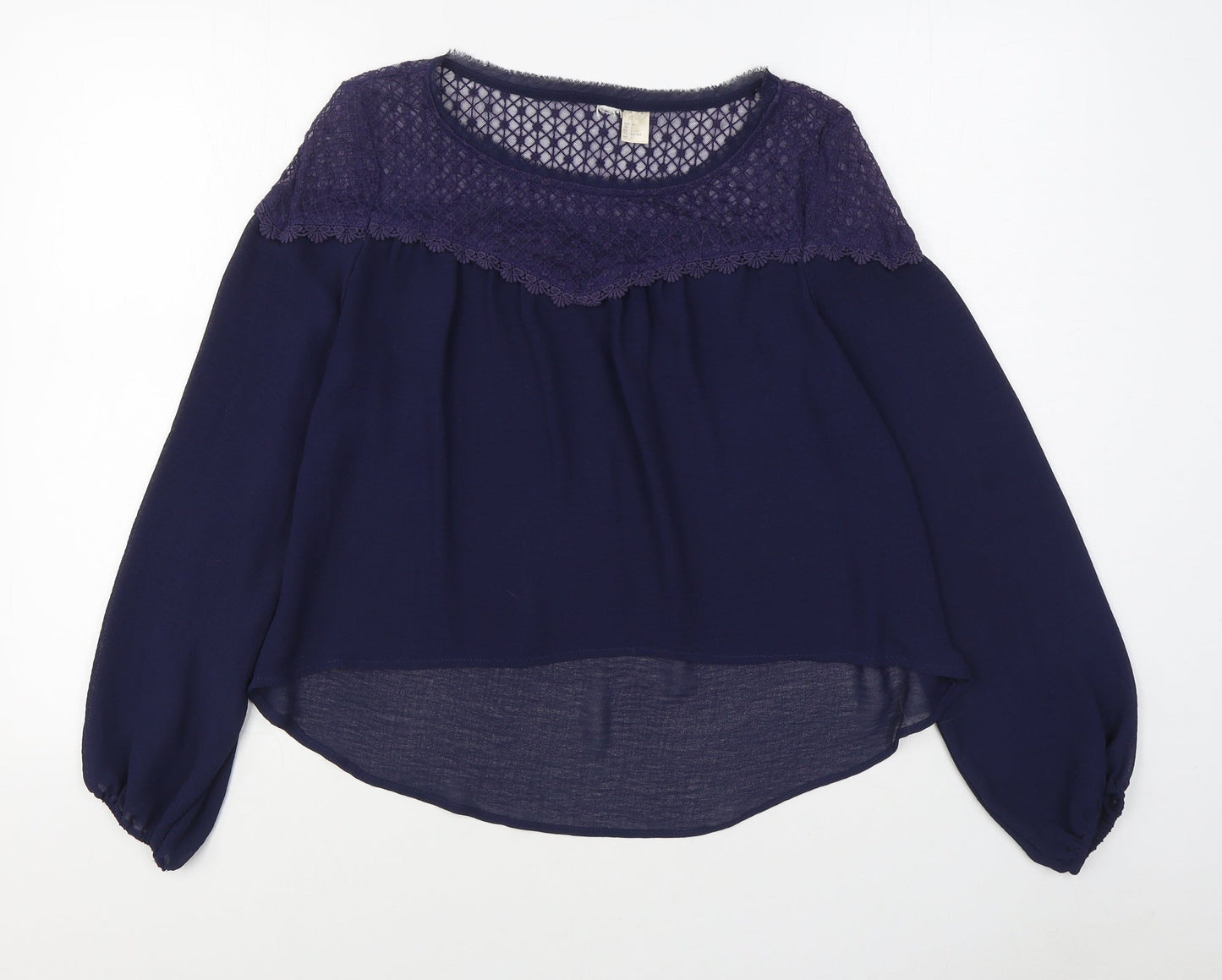 Womens UK Size 8 H&M Blue Basic Blouse