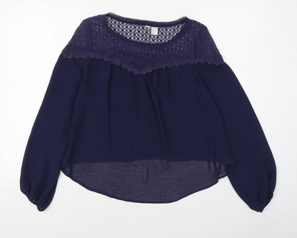 Womens UK Size 8 H&M Blue Basic Blouse