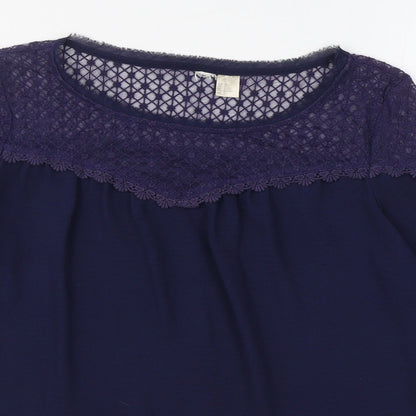 Womens UK Size 8 H&M Blue Basic Blouse