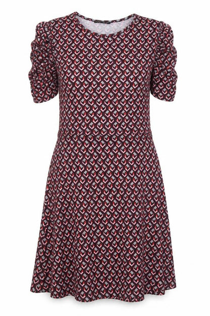 Innocence Womens Multicoloured Geometric Polyester A-Line  Size 12  Boat Neck Pullover