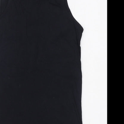 River Island Mens Black  Cotton Basic Tank Size S Scoop Neck Pullover