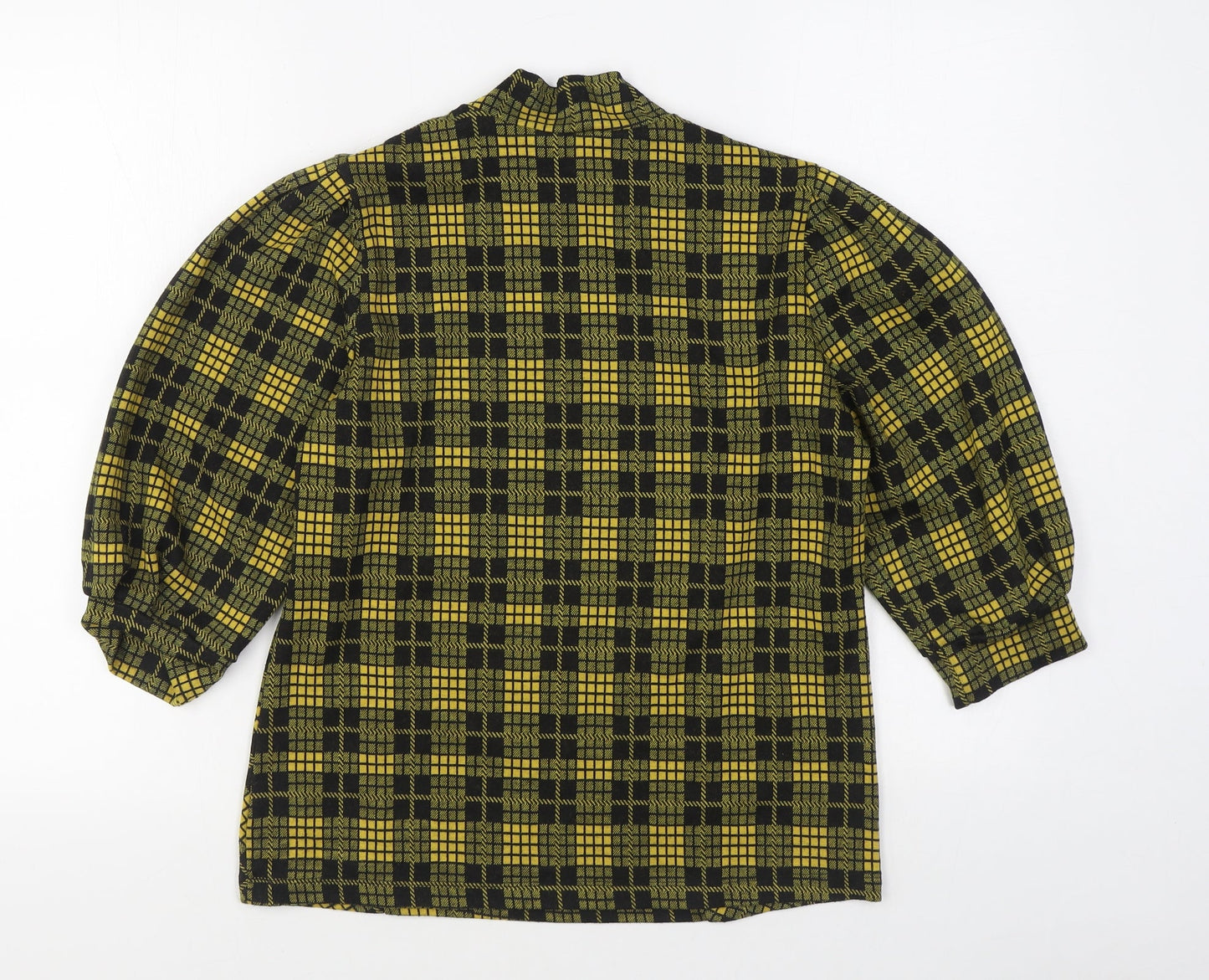 Savida Womens Yellow Plaid Polyester Pullover Sweatshirt Size M  Pullover