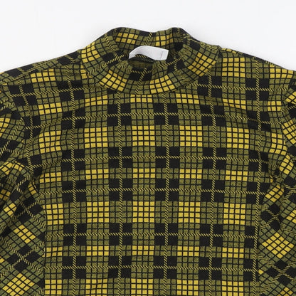 Savida Womens Yellow Plaid Polyester Pullover Sweatshirt Size M  Pullover