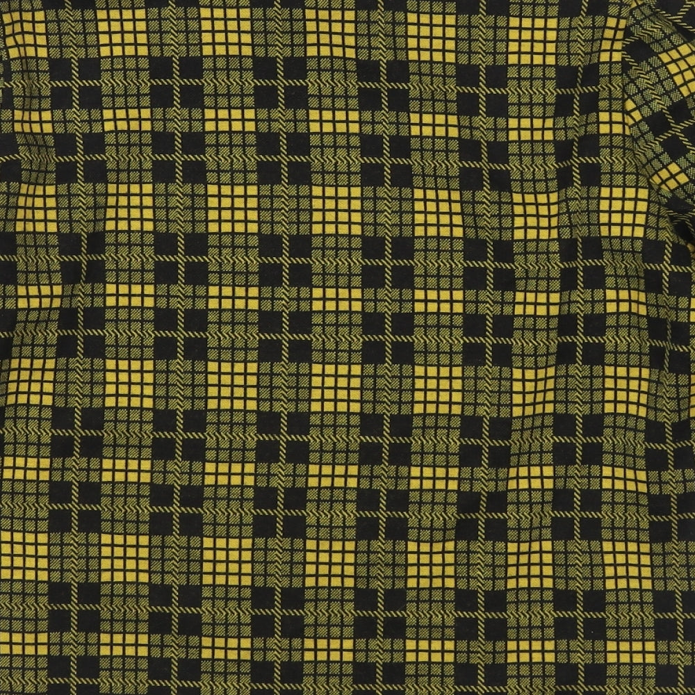 Savida Womens Yellow Plaid Polyester Pullover Sweatshirt Size M  Pullover
