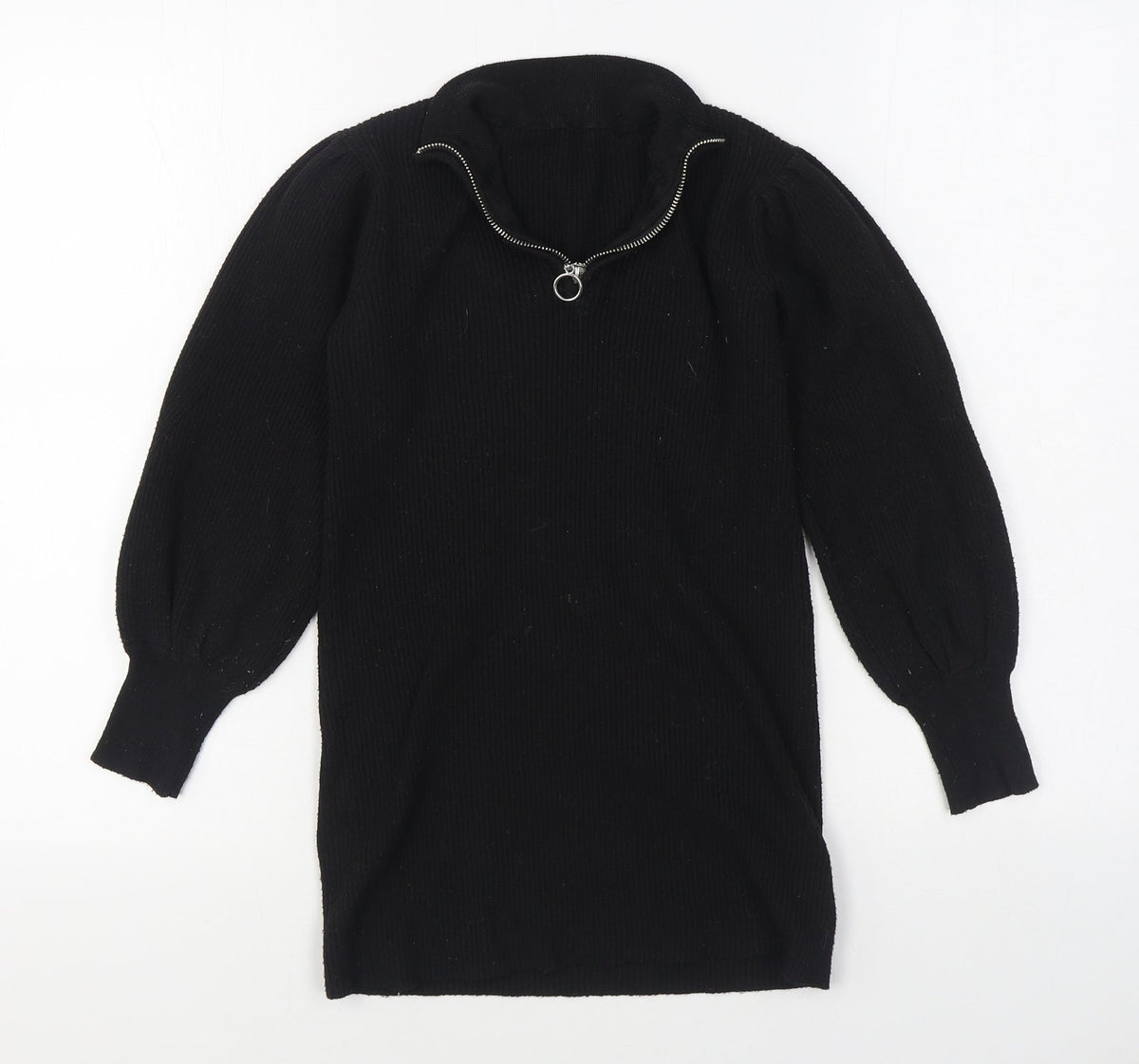 Dunnes Girls Black V-Neck  Polyester Pullover Jumper Size 10-11 Years  Pullover