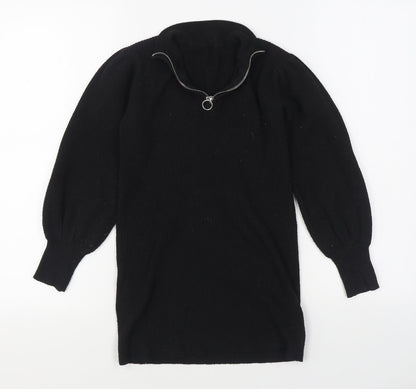 Dunnes Girls Black V-Neck  Polyester Pullover Jumper Size 10-11 Years  Pullover