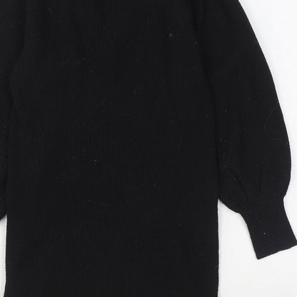 Dunnes Girls Black V-Neck  Polyester Pullover Jumper Size 10-11 Years  Pullover