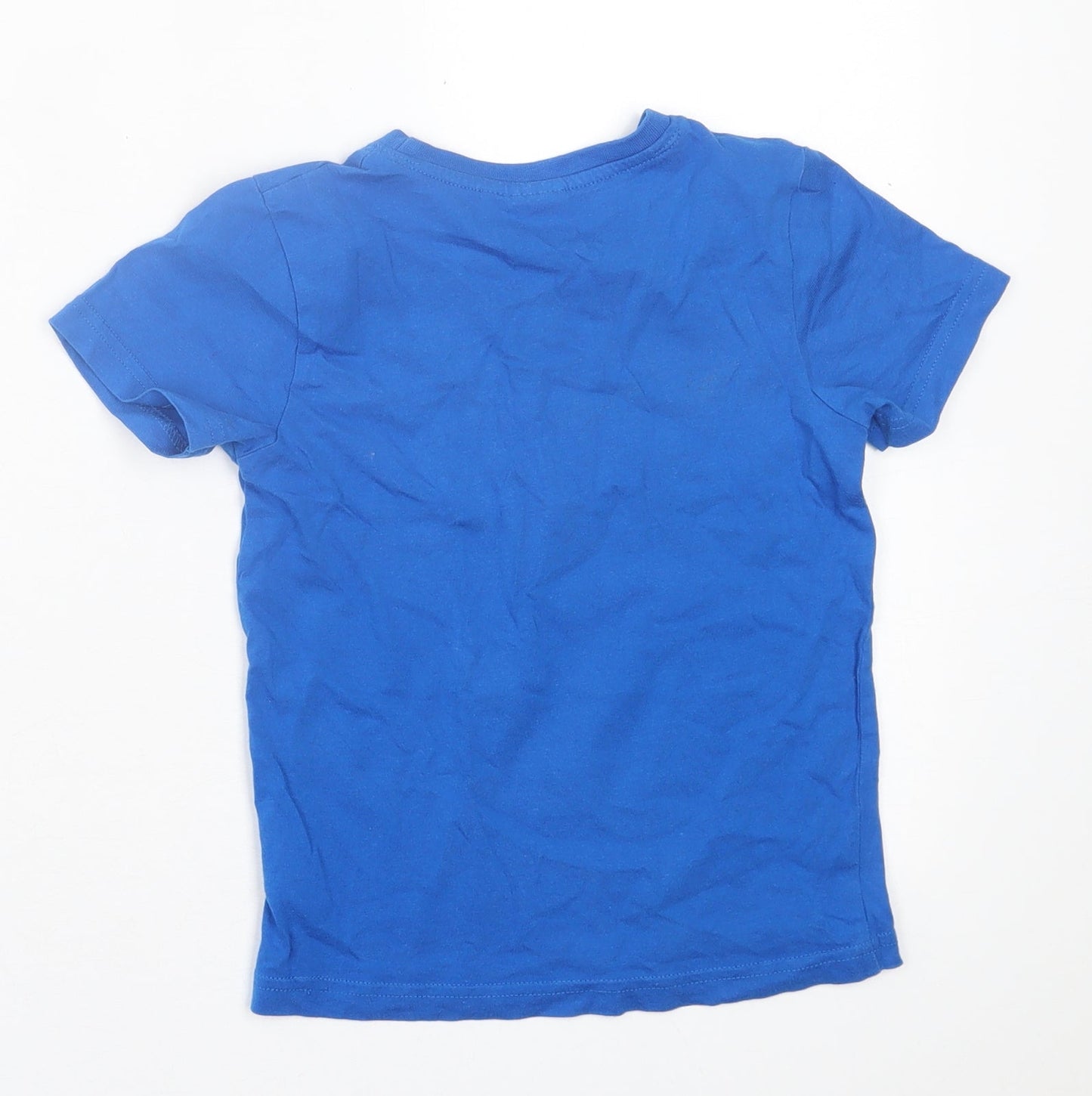 Preworn Boys Blue  Cotton Basic T-Shirt Size 3-4 Years Crew Neck Pullover - Lego