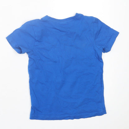 Preworn Boys Blue  Cotton Basic T-Shirt Size 3-4 Years Crew Neck Pullover - Lego