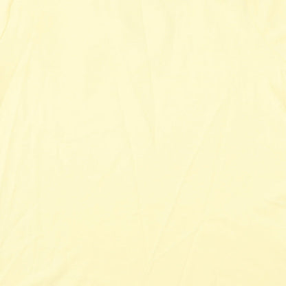 Isle Essentials  Womens Yellow  Cotton Basic T-Shirt Size M V-Neck