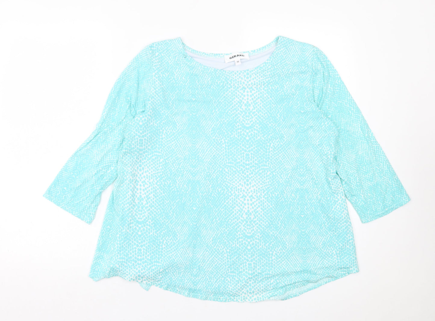 Womens UK Size 14 Gerard Blue Basic T-Shirt