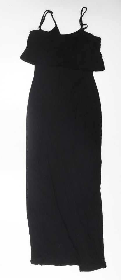 Love Womens Black  Viscose A-Line  Size M  Square Neck Pullover