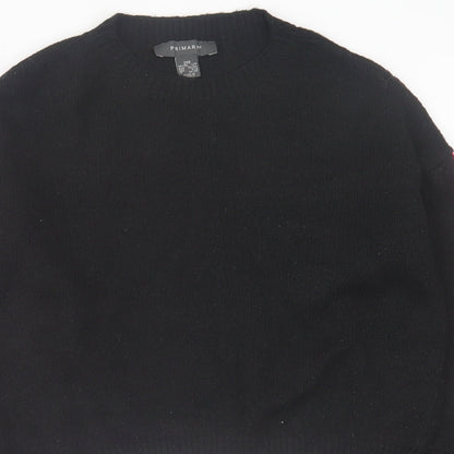 Primark Womens Black Crew Neck  Acrylic Pullover Jumper Size 2XS