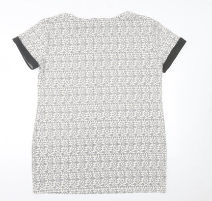 NEXT Womens Grey Geometric Polyester A-Line  Size 18  Crew Neck Pullover