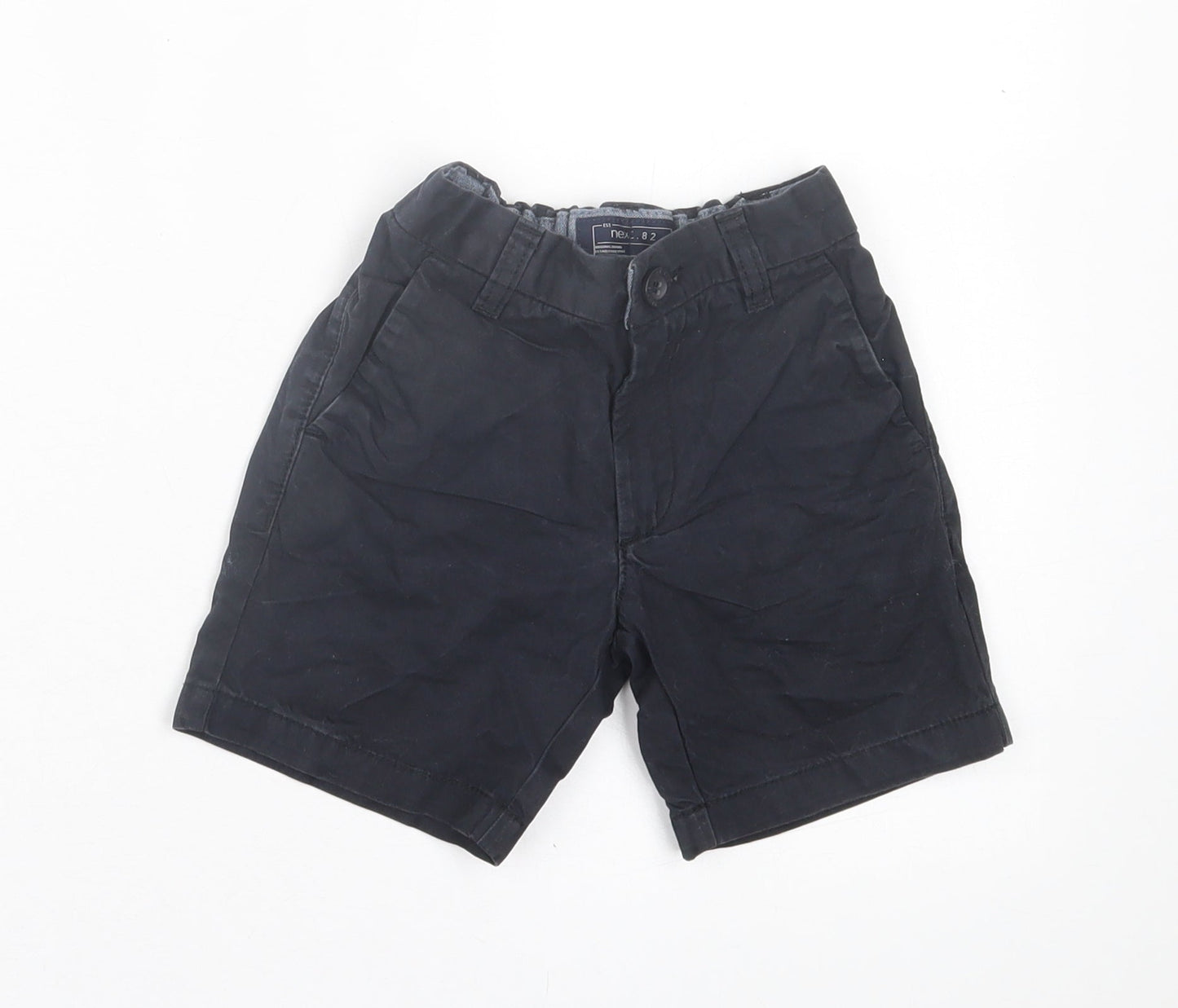 NEXT Boys Black  Cotton Bermuda Shorts Size 5 Years  Regular Buckle